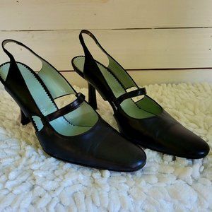 Slingback, VINTAGE 8.5, Black Leather